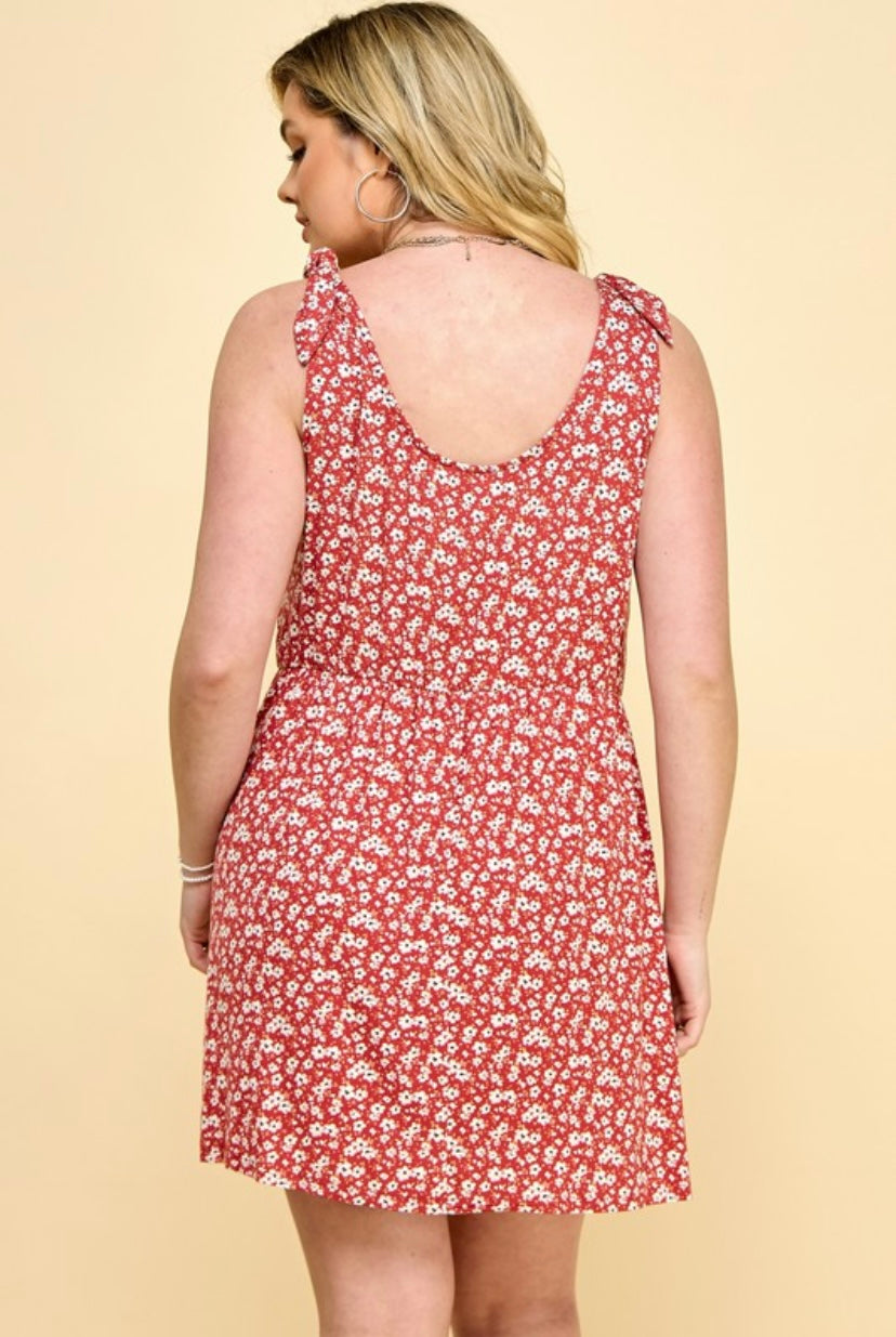 Red Floral Dress PLUS