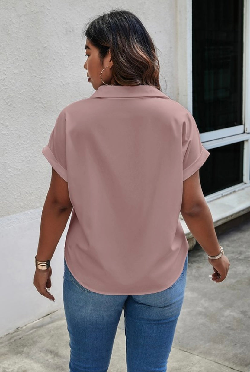Mauve Button Up PLUS