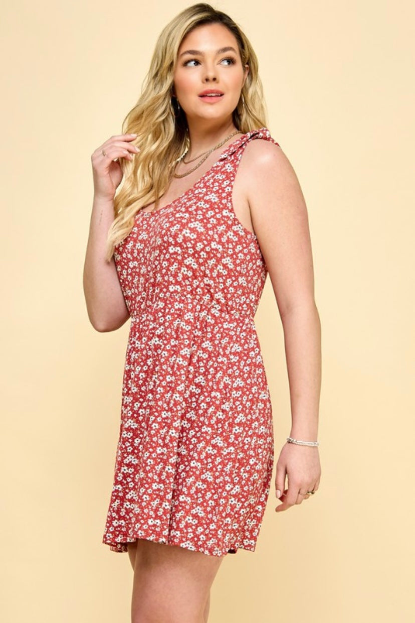 Red Floral Dress PLUS