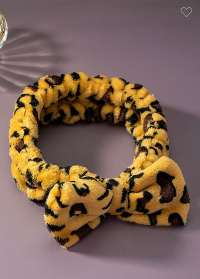 Bow Tie Headband - Leopard