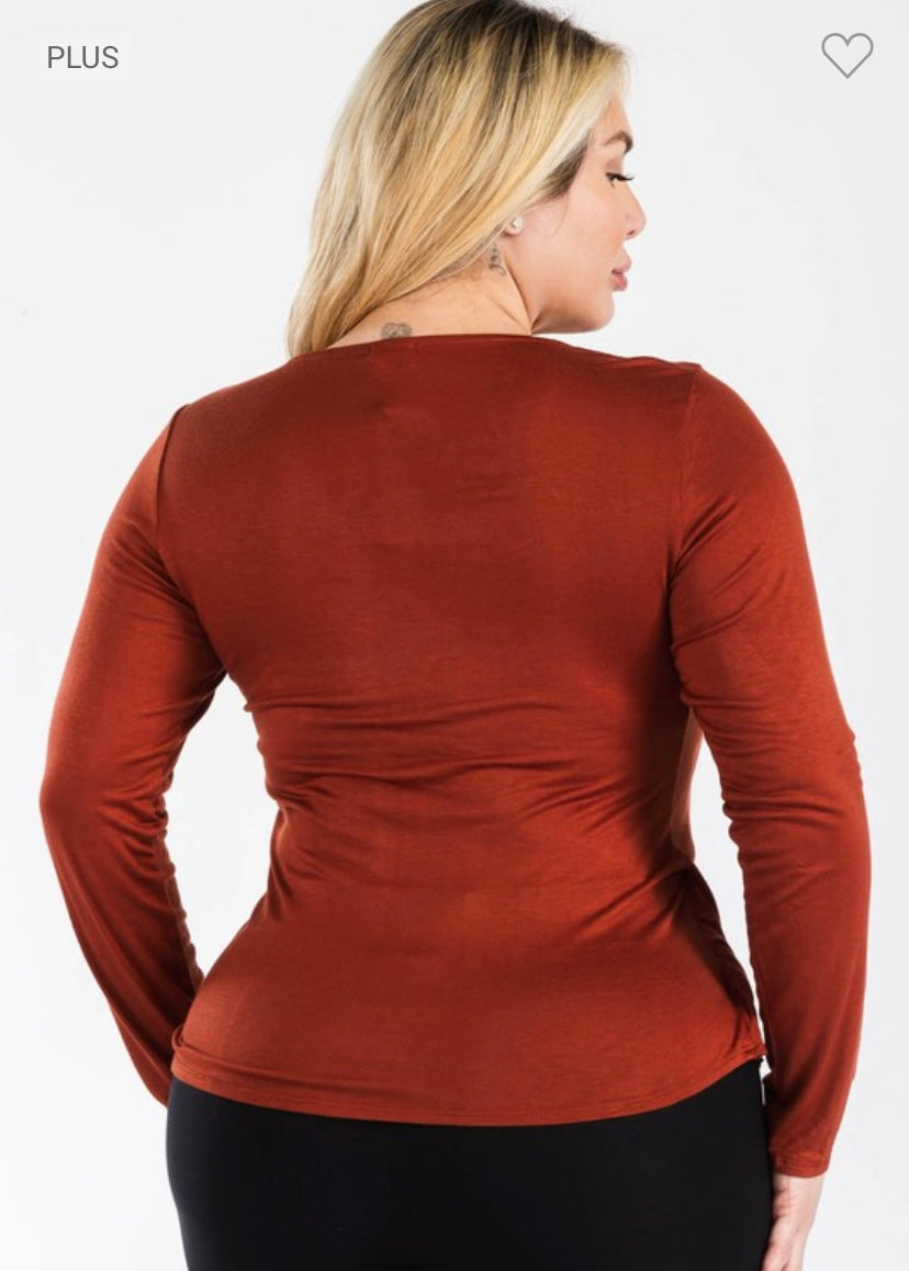 Surplice Side Ruched Top - PLUS