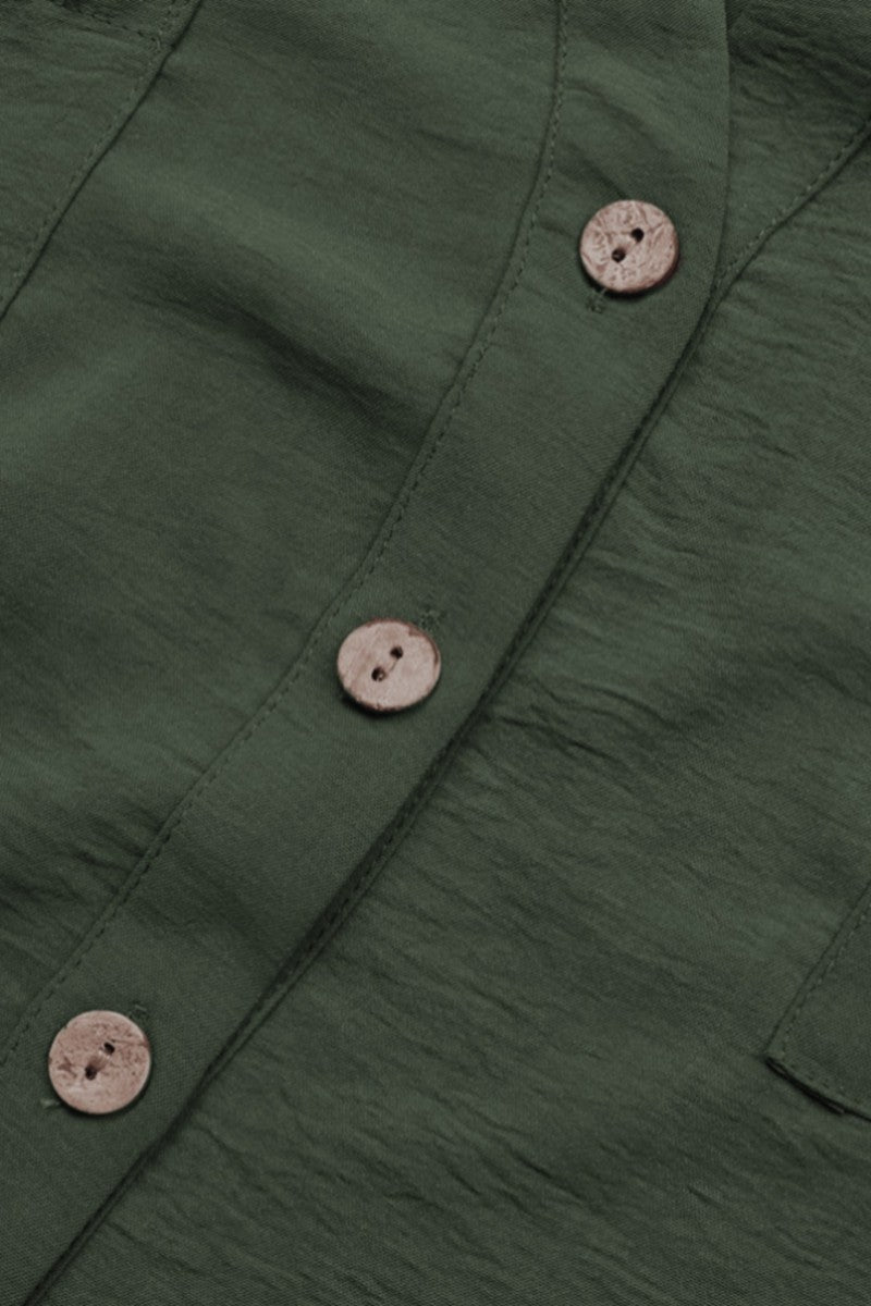 V Neck Button Up Shirt/Various Colors/