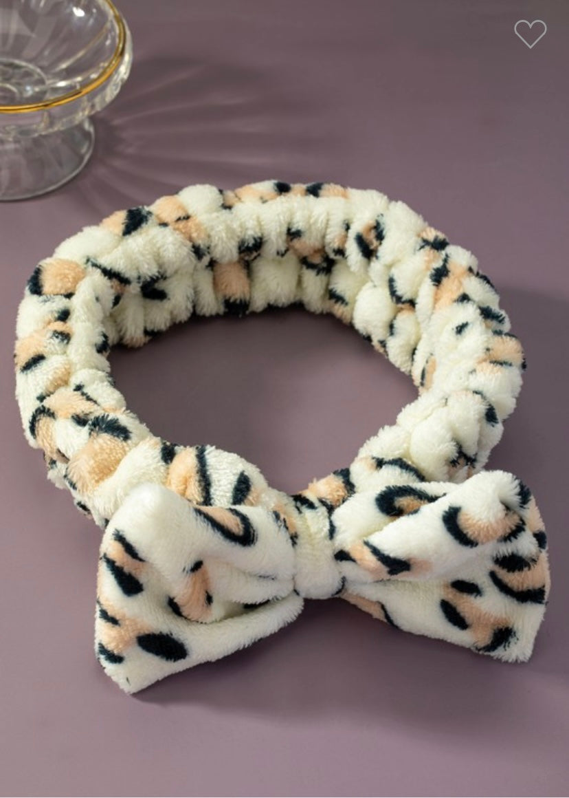 Bow Tie Headband - Leopard