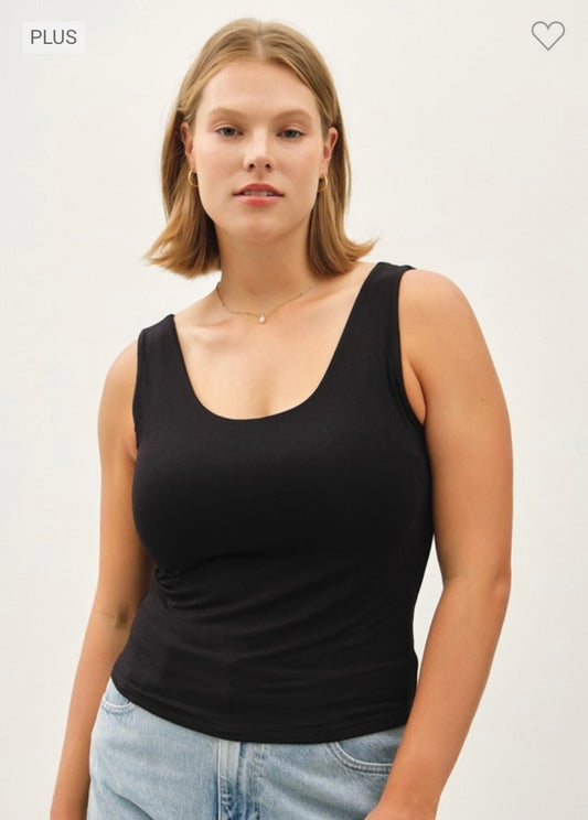 Black Double Lined Tank - PLUS