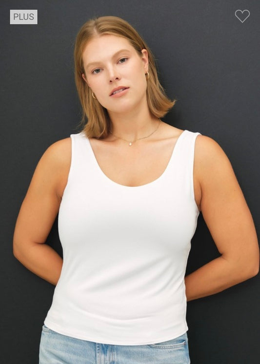 White Double Lined Tank - PLUS